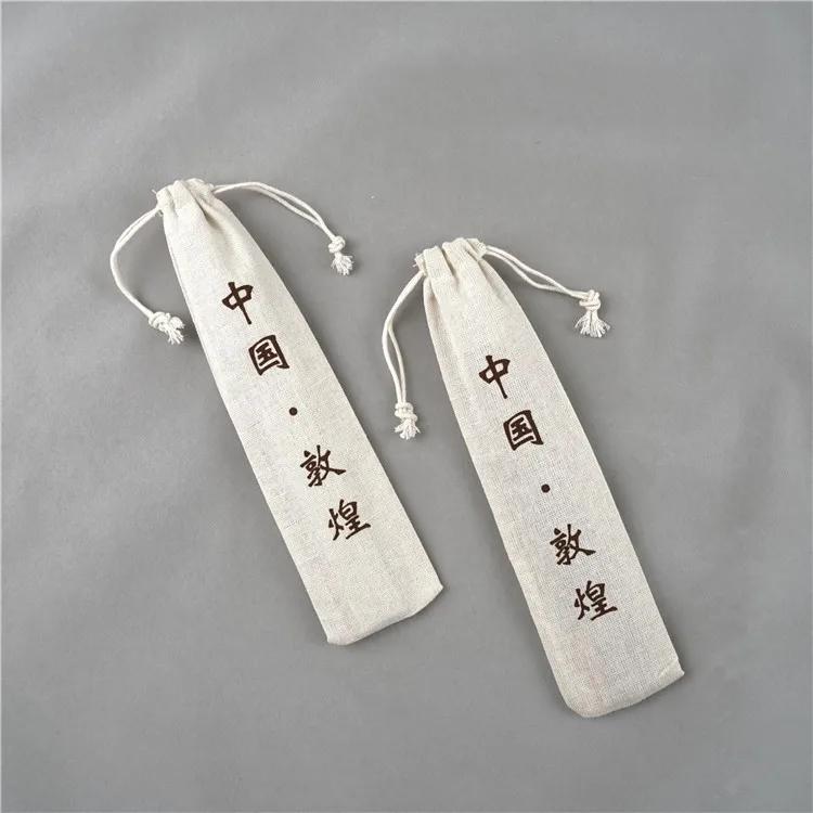 Muslin Pouch for Straws Plain Drawstring Organic Cotton Chopsticks Bag, Cotton Drawstring Linen Recyclable Promotion bag