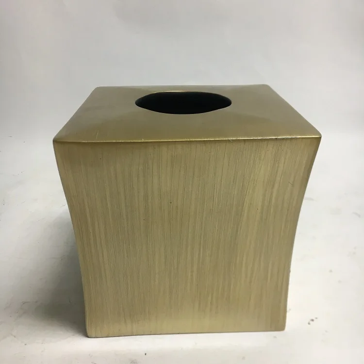 Hotsell Gold Elegant Hotel Square Resin Tissue Paper Box