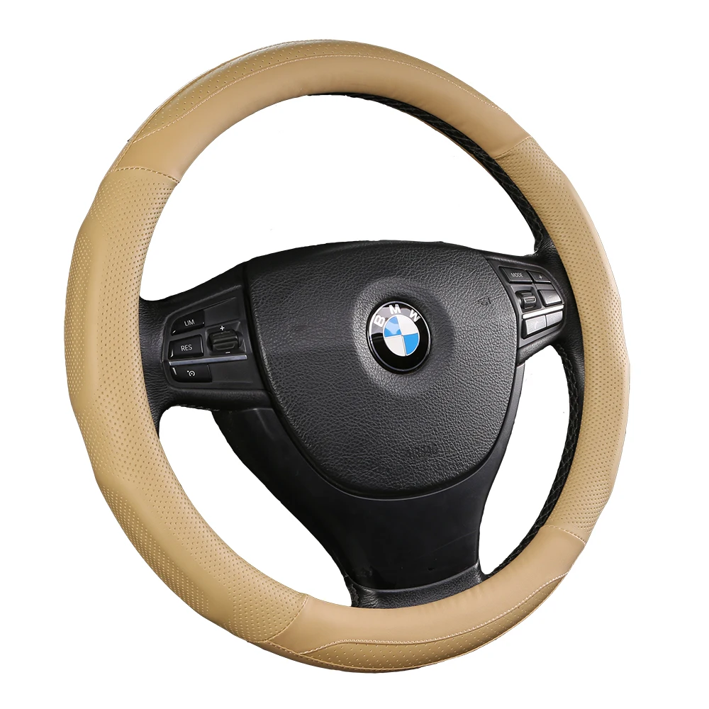 
38CM/15Inchs Styling Leather Car Steering Wheel Cover For Universal Car Steering Wheel Accessories 