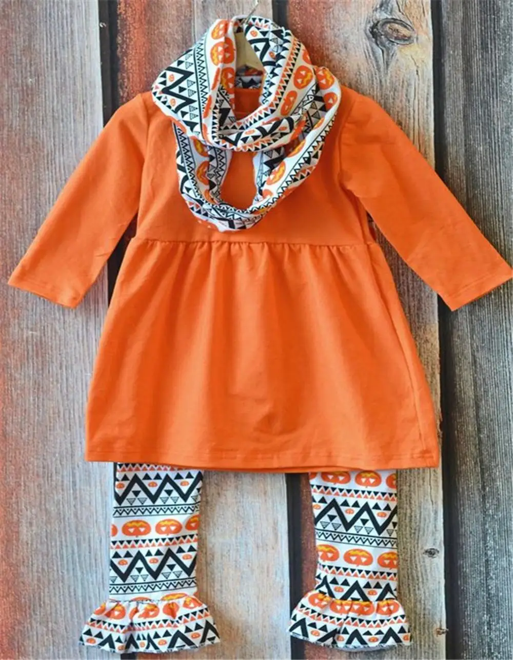 
High quality full kids clothes pink floral ruffle sets boutique girls outfit 