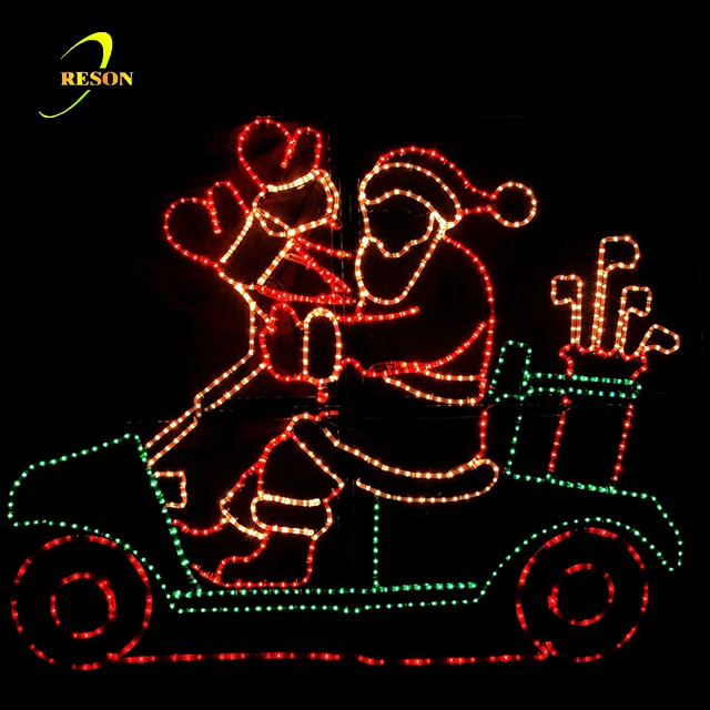 2D Santa Claus Motif Christmas Street Light