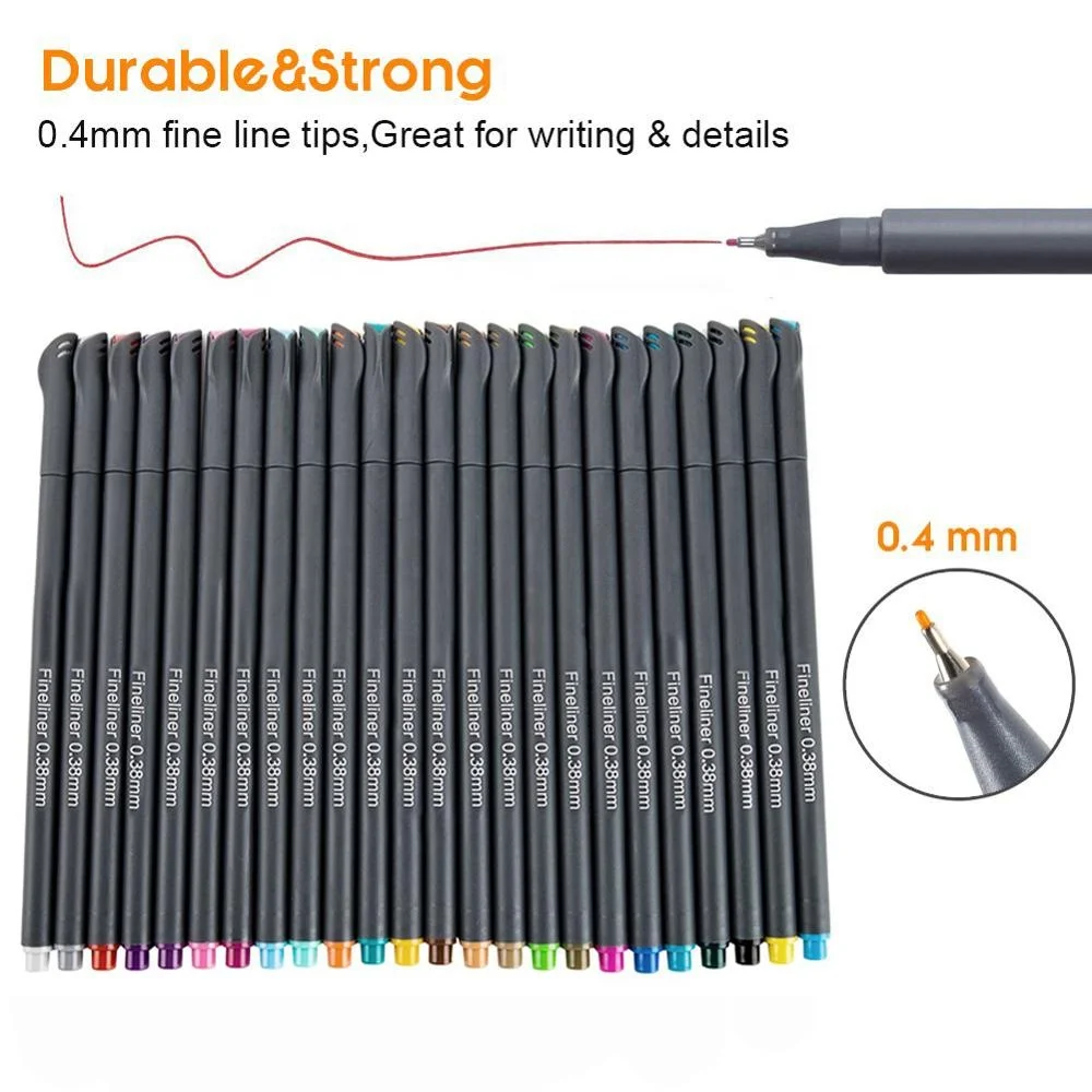Fineliner Color Pen Set, 0.4 mm Fine Line Drawing Pen, Porous Fine Point Markers Perfect for Writing Note Taking Calendar Agend