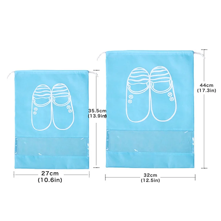 Wholesale cheap non-woven portable tote drawstring waterproof shoe dust bag