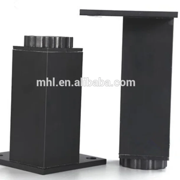 Регулируемые черно-белые квадратные трубки из алюминиевого сплава для нижней части шкафа, опорные ножки для дивана, кровати