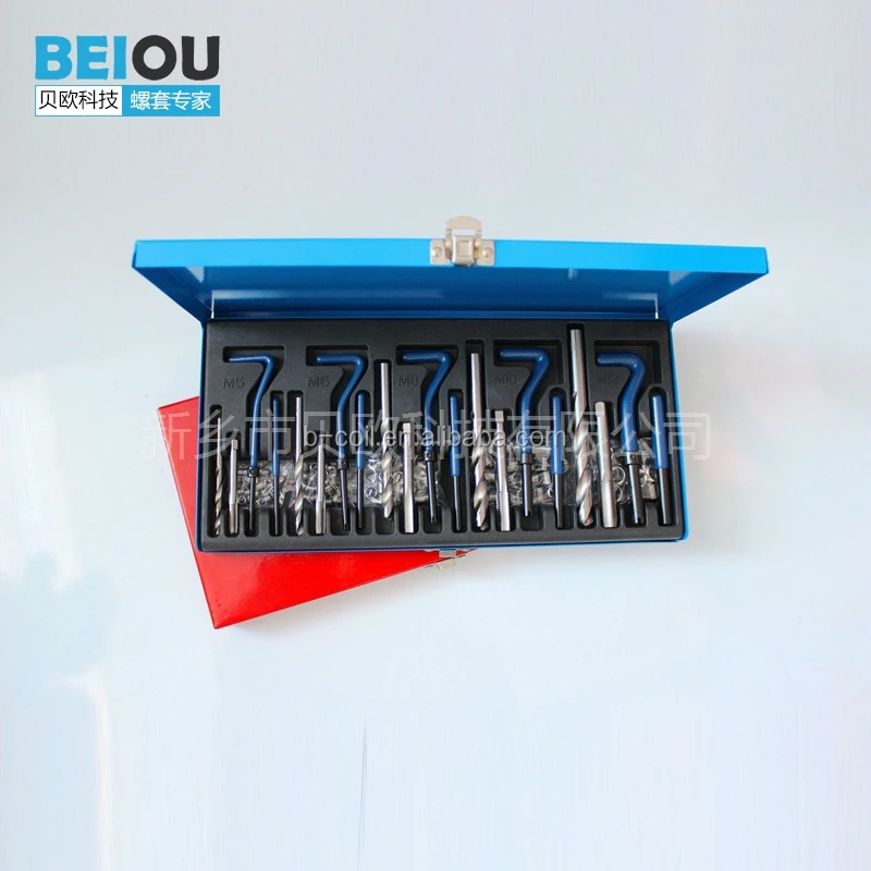 131 pcs screw thread repair kit hand tools coils thread insert installation tools kit
