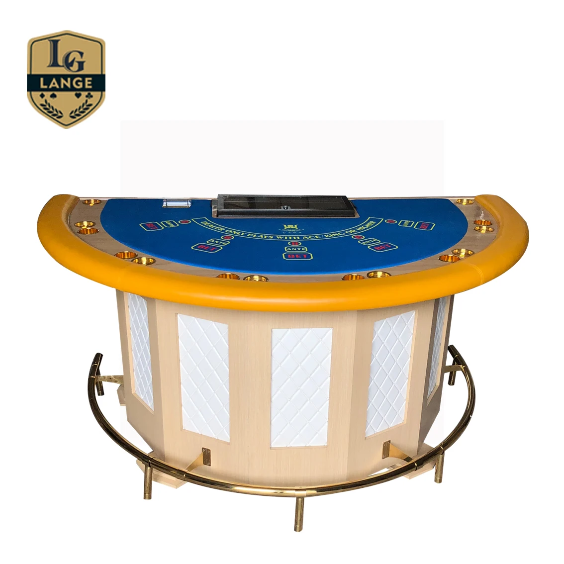 Casino Caribbean Blackjack Poker Table Three Cards Antique Poker Table with Coaster