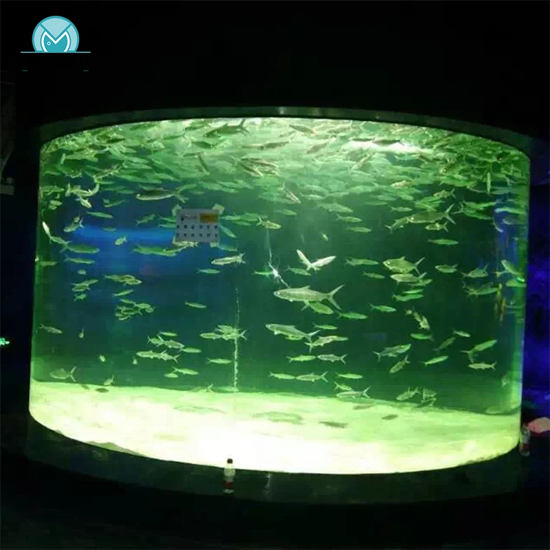 Low price direct selling transparent cylinder aquarium round glass fish tank