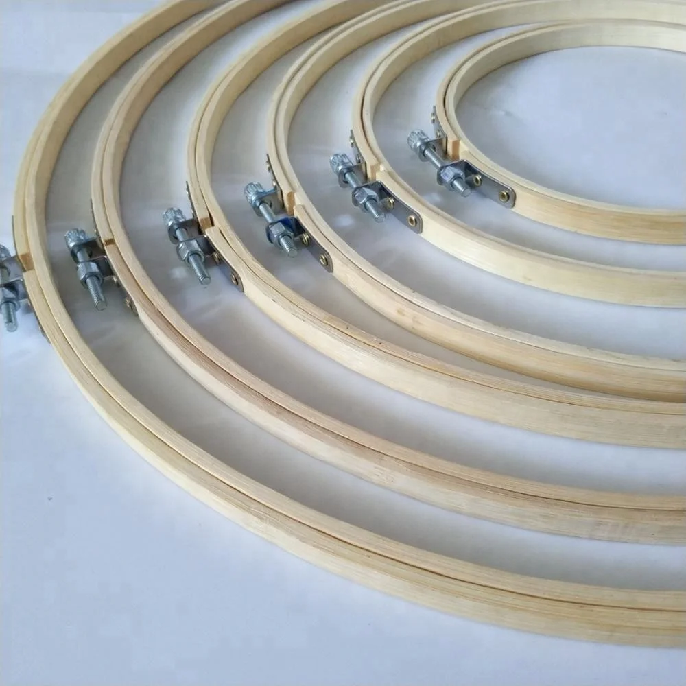 
Eco Friendly Round Natural Bamboo Wooden Cross Stitch Embroidery Hoop 