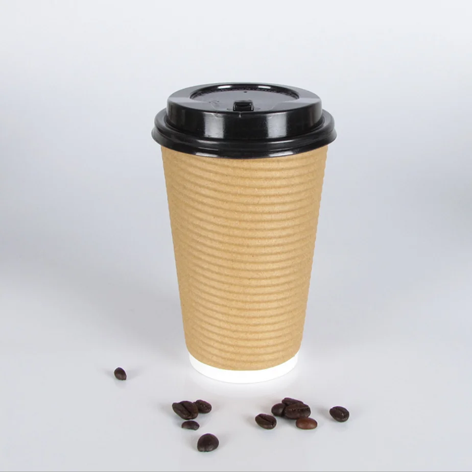 Гофрированные бумажные стаканчики с двойными стенками, волнистые чашки для горячих напитков и кофе
