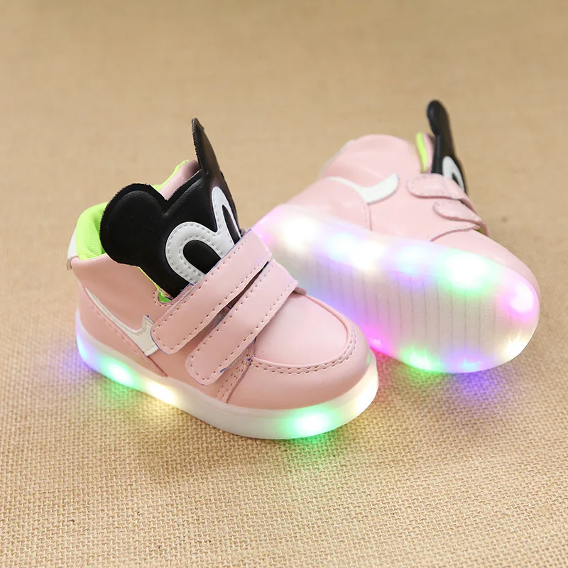 2018 wholesale new design  LED sports shoes girls cartoon shoes kids