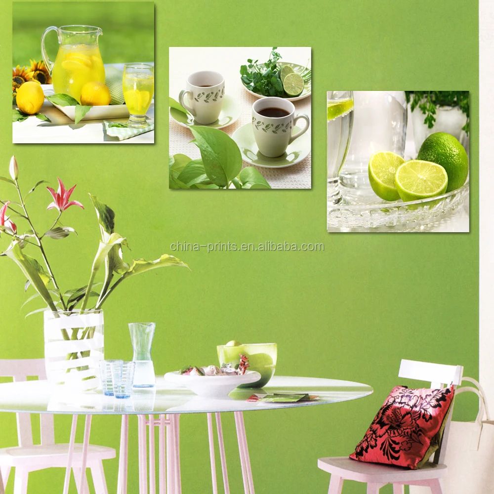 Fruit Photo Giclee Print on Canvas/Lemon Canvas Printing Art/3 Panel Wall Art Home Decor