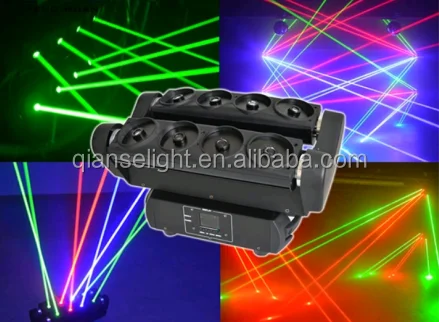 80mW@532nm Green Spider laser disco moving head light RGB spider