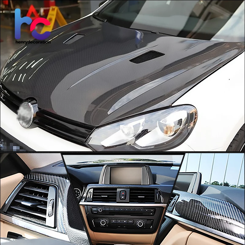 Henry color 5 Years Guarantee 2D 3D 4D 5D 6D Black Carbon Fiber Vinyl Stickers