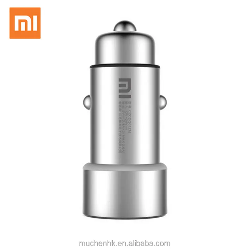 Автомобильное зарядное устройство Xiaomi Mi 2 в 1 с двойным usb-портом, адаптер, металлический стиль, серебристый, для мобильного телефона, быстрая зарядка, бесплатная доставка