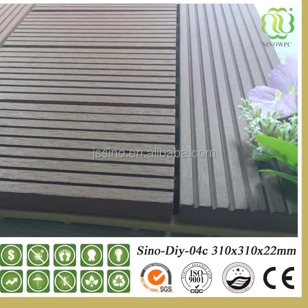 
WPC decking diy tiles, interlocking WPC decking floor 
