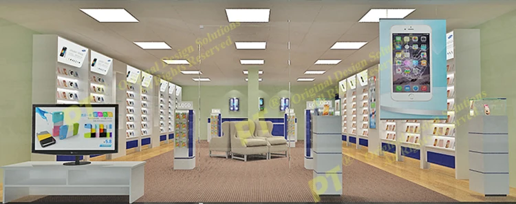 2018 luxury mobile phone retail shop design in GZ factory