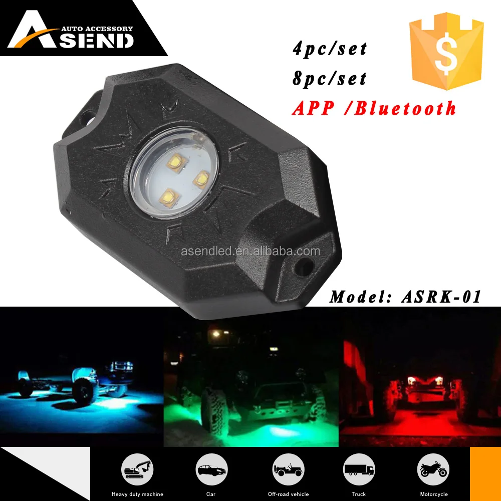 Мода RGB APP управления светодиодный свет рок для автомобиля лодка