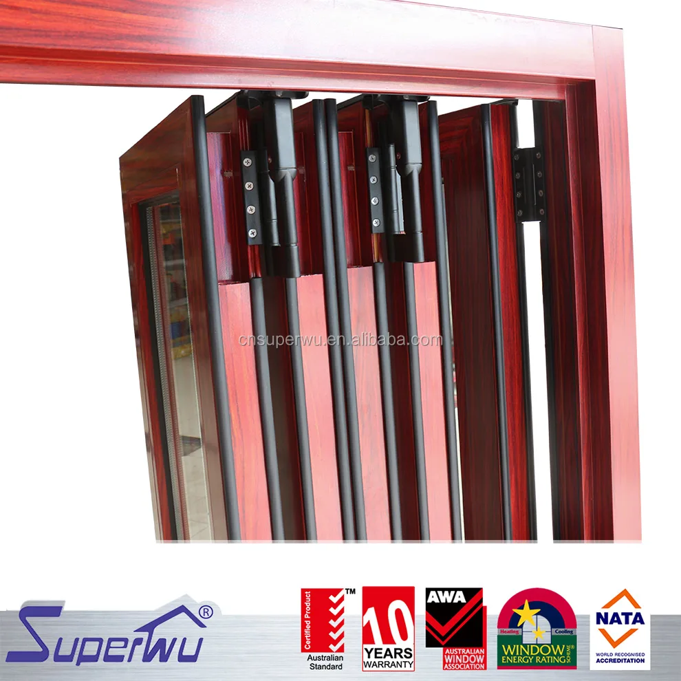Modern design retractable flyscreen Double Glazed folding windows Aluminium Windows with Australian Standards AS2047