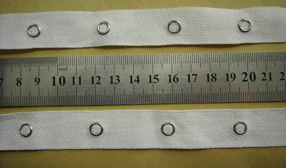 Metal snap button tape with prong snap buttons, metal buttons tape