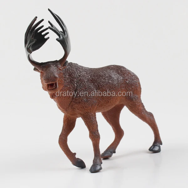 Factory Price 8 Design Models Customizable High Simulation Exquisite PVC Plastic Horned Animal Toys Sika Deer Figurines