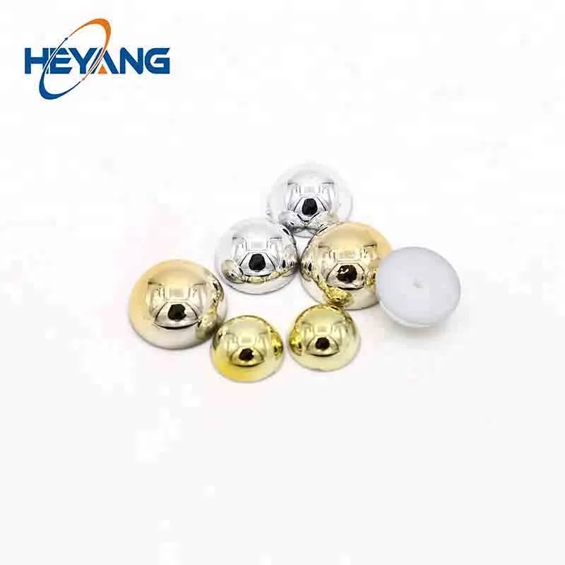 Well-designed plastic accessories semi-circular drilled pearl beads rivets