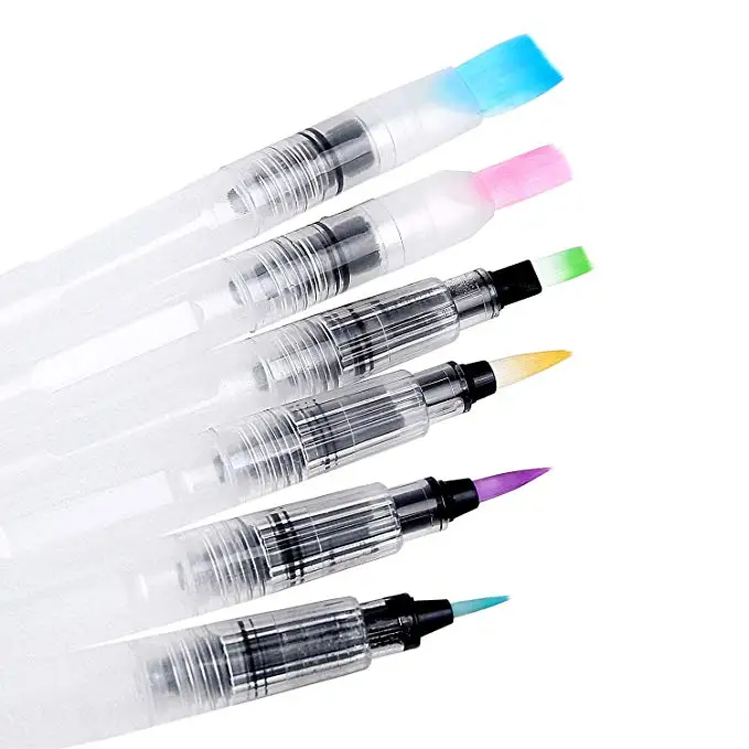 Amazon Hot Selling Products 6 Pcs Water Coloring Brush Pens With Oem packaging