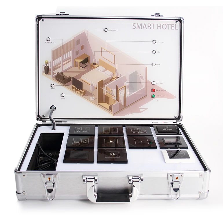 Customized Size silver/black Metal material practical portable light control switch demo case