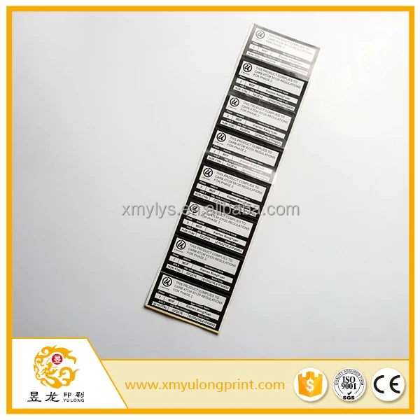 waterproof heat resistance eco-friendly PE vinyl full color printing cable label sticker