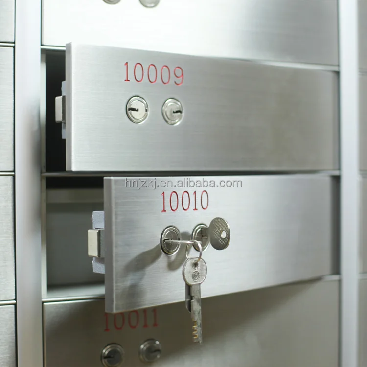 High precision double lock waterproof steel plate bank safe deposit box