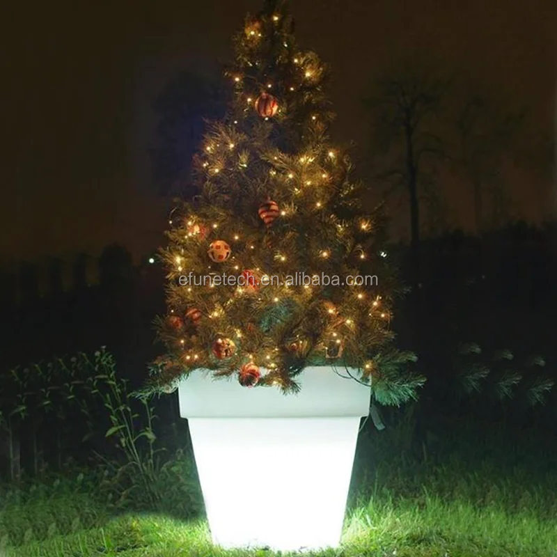 Производство под заказ, портативная батарея/светящиеся светодиодные цветочные горшки на солнечных батареях, светодиодные пластиковые горшки для растений с подсветкой