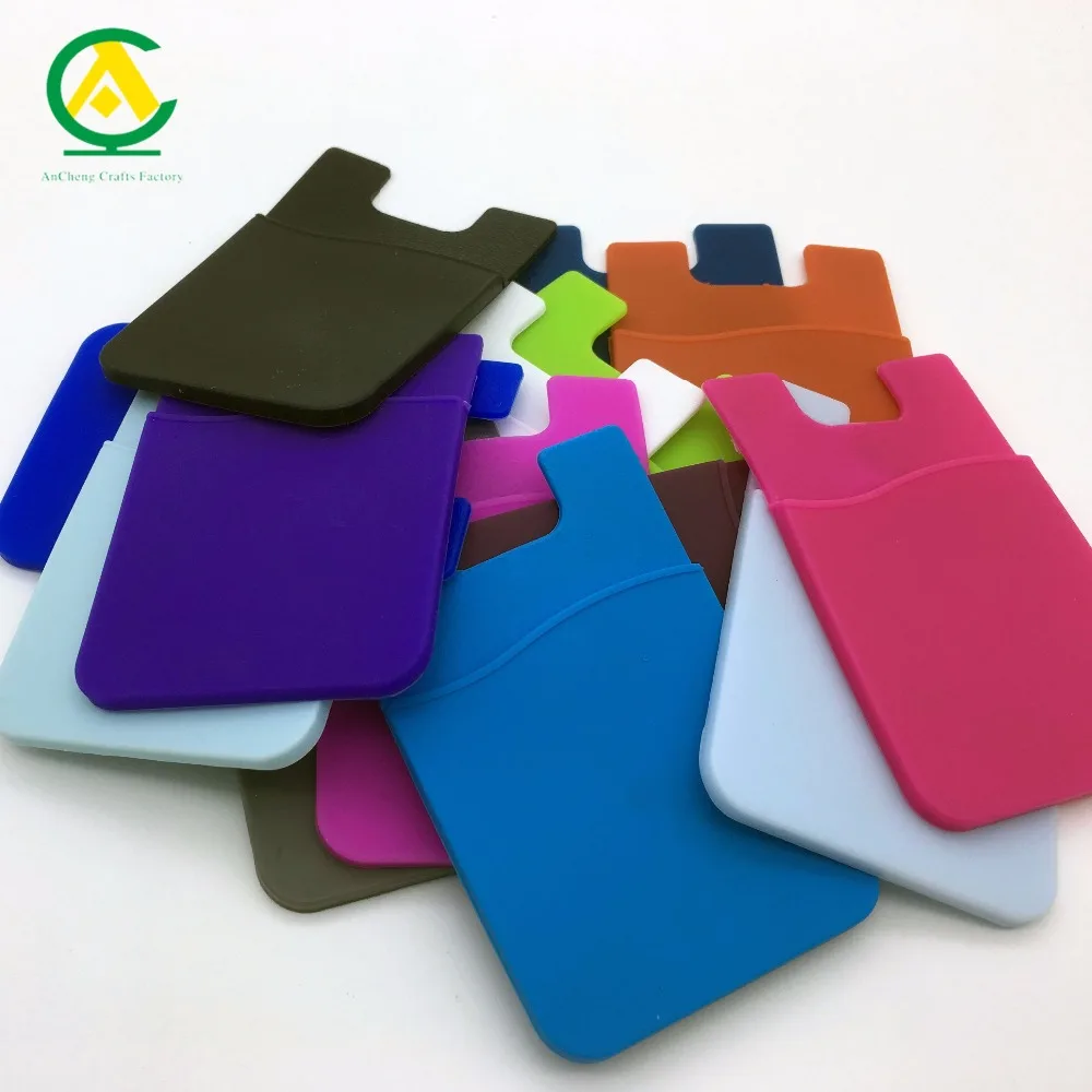 New custom design Cell Phone Credit Card Holder 3M Sticker Silicone Smart Wallet