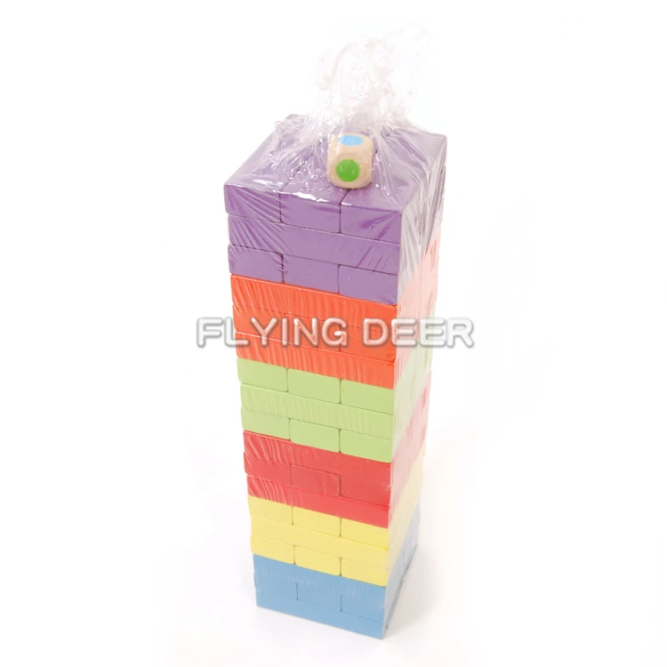 New Product Children Stacking Blocks Game Wooden Tumbling Tower
