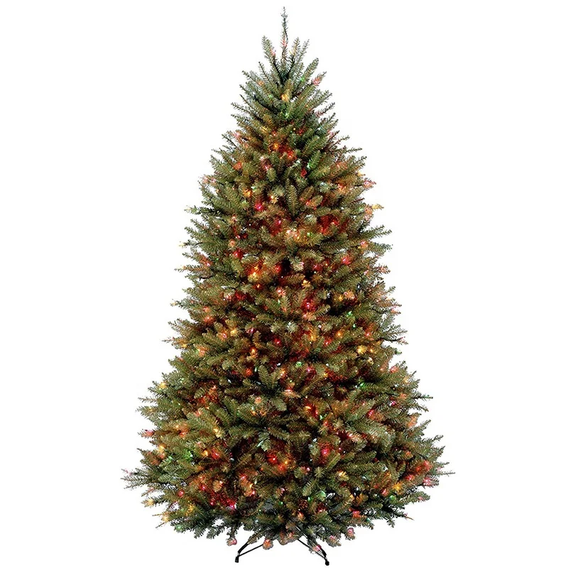 High quality Factory Sell Artificial Tree Led Decorative lighted fibre optic Christmas Tree with pine cone