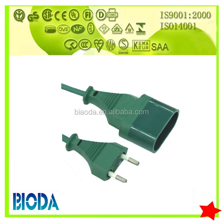VDE approval 2pin power cord with 7/16 Euro plug