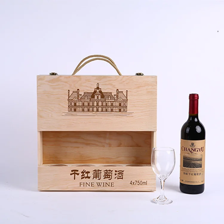 Oem promo custom empty wooden wine gift box