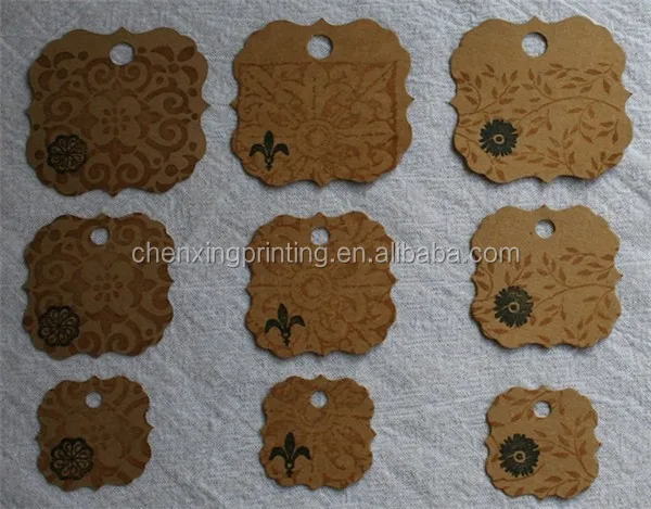 
Corrugated hanging tag Price Tag Clothing Kraft Brown Scallop Blank Hang tag Japan 