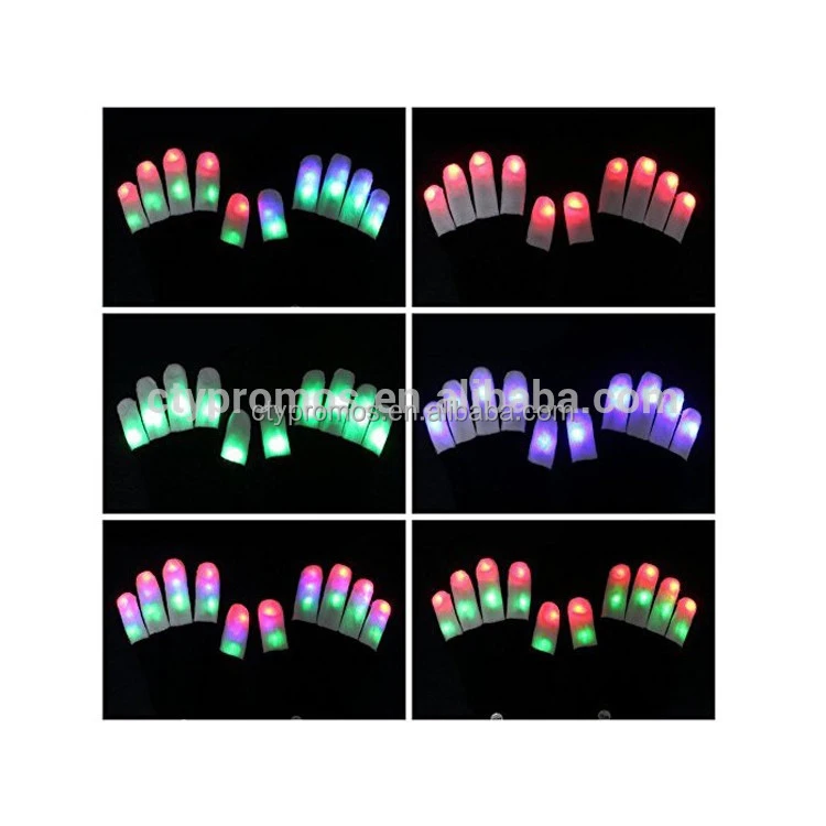 Acrylic Winter Knit Light Show LED Rave Finger Lighting Flashing Glow Mittens Flashing Gloves