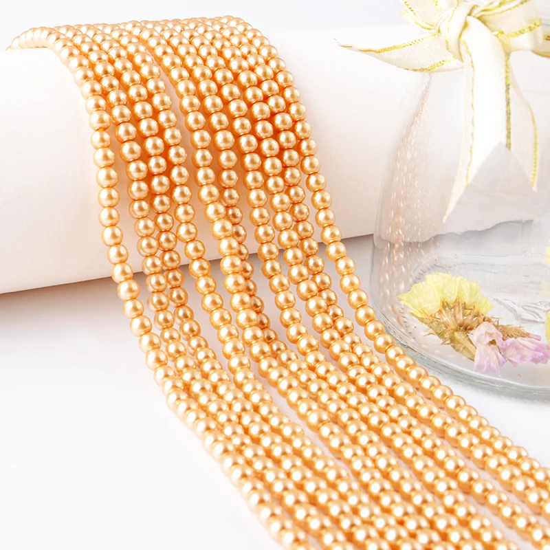 Colorful More Types 6mm 8mm Glass Imitation Pearls Loose Ivory Glass Pearl Beads for Rosary Making