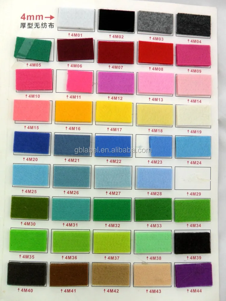wholesale colorful make to order punch polyester nonwoven fabric felt