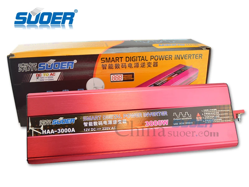 Suoer 3000watt 12volt dc to 220v ac offgrid modified sine wave inverters power inverter