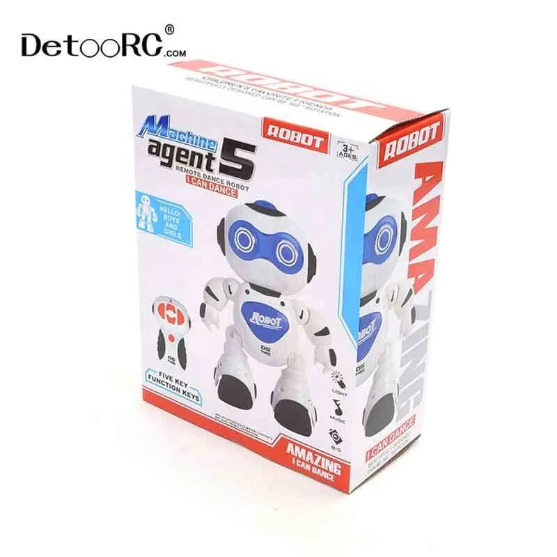 
Detoo Wholesale walking electronic robert tin rc toys Kids smart music and dancing robot toy intelligent 
