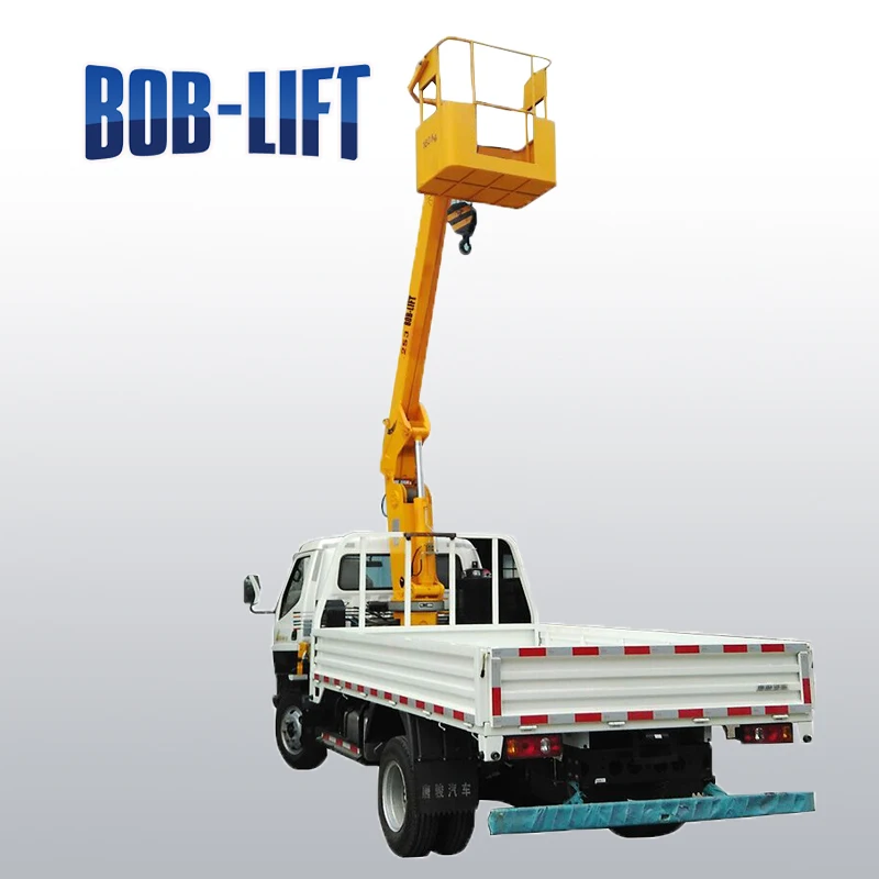 bob lift 5 Ton telescopic boom truck mounted man basket crane