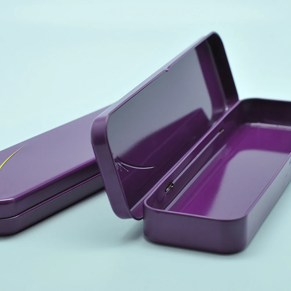 Цветной прямоугольный металлический Печатный жестяной пенал с петлей