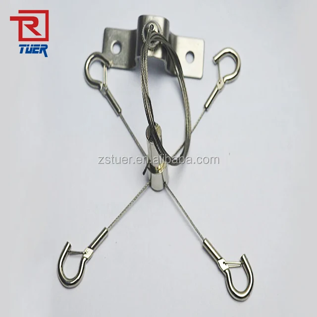 Brass Adjustable Cable Gripper Hook Nickel Plated Hanging kits For Lamp