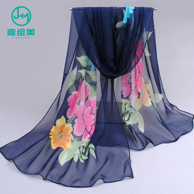 High Quality Chiffon Georgette Shawl ,thin Printed Chiffon Scarf Wear Decoration Custom Colours Can Customize Accept Customized