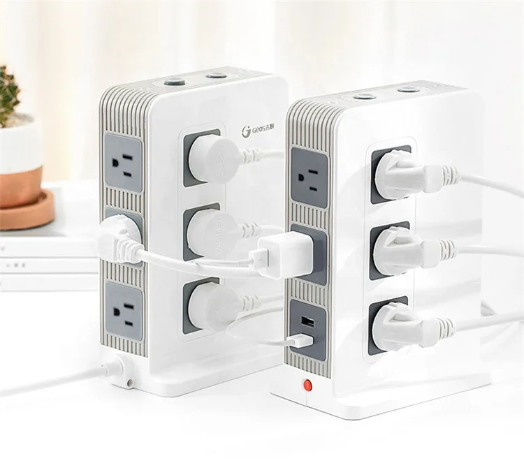 SmartPowerStripwith 2 USB Charging Port and 11 outlets multi Plug universal surge protector multi function charge