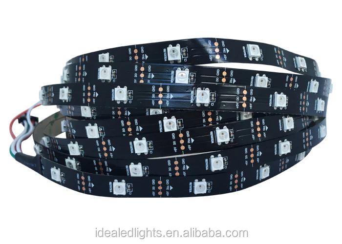 DC5V Black PCB Digital Programmable Addressable ws 2812b RGB Led Flexible Strip with 30 leds