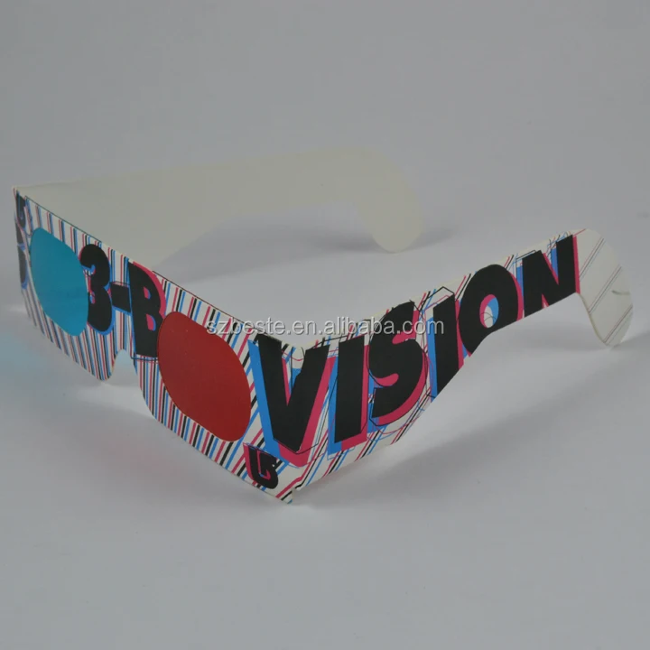
Red cyan anaglyph 3d paper eye glasses,red blue 3d paper glasses 
