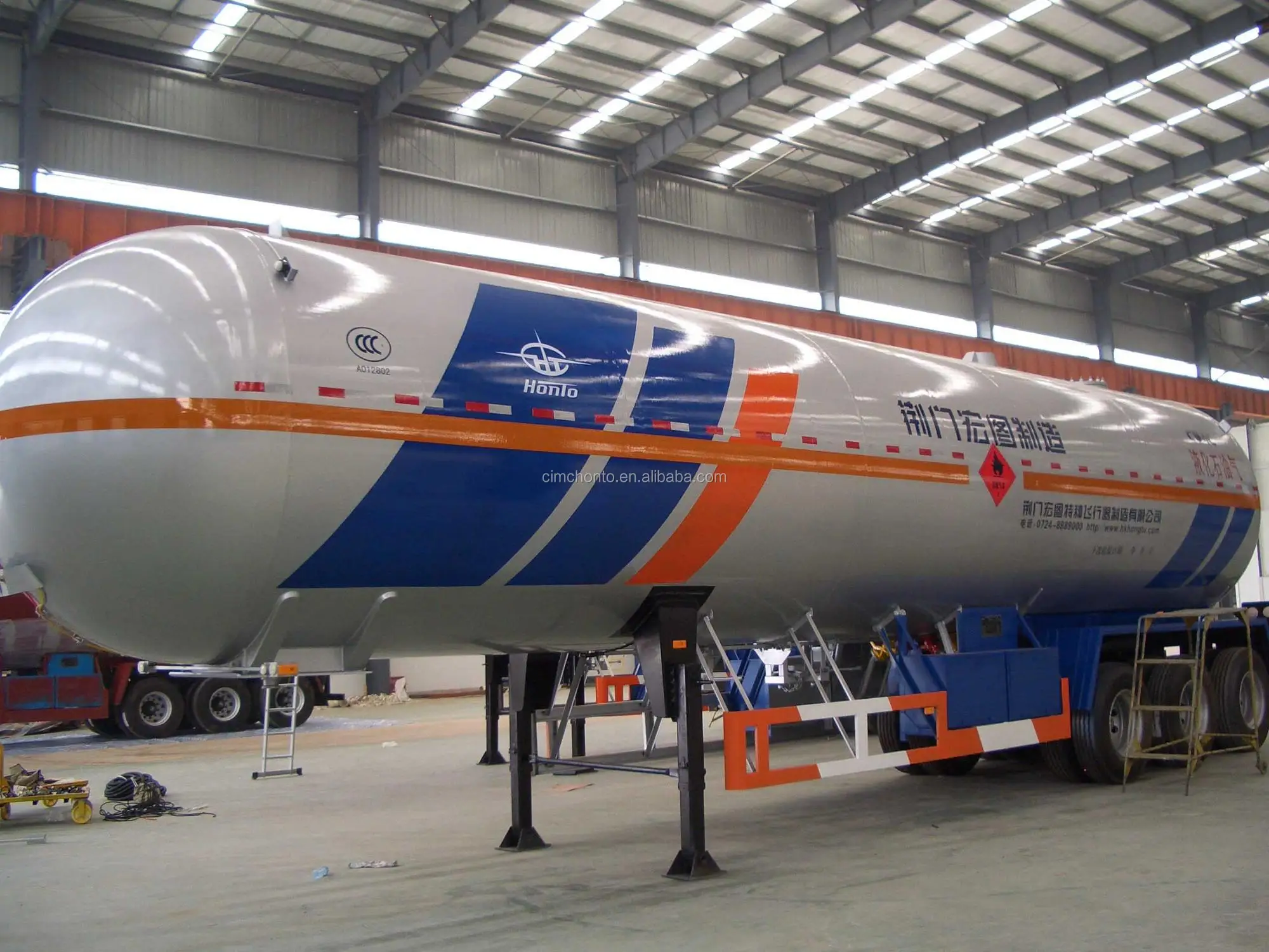 CIMC HONTO GB standard 52CBM lpg Tanker Semi trailer with spare tire factory directly sale gas tank lpg