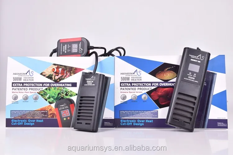 
500W/For Marine - AS Compact Aquarium Heater Fish Tank Heater Electronic Heating Rods Digital Temperature Controller 